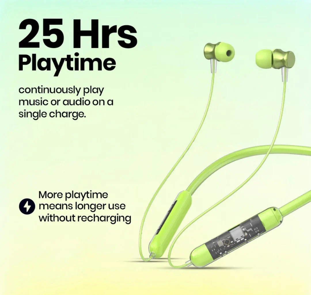 ๐ง๐ต Transparent Bluetooth Neckband ๐ | 72H Battery Life ๐ |HD Voice | Deep Bass๐โจ - Image 5