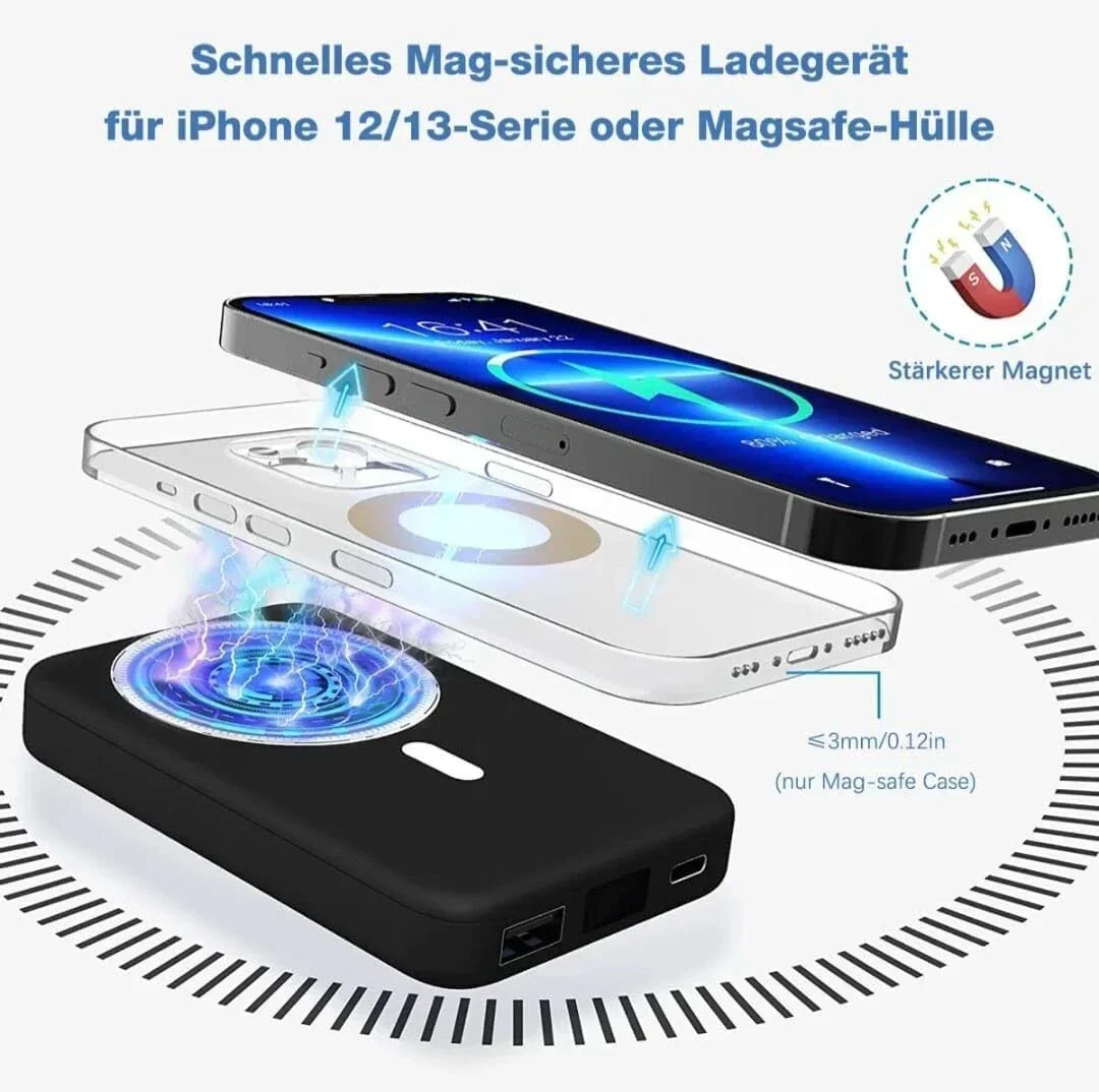 Magnetic Wireless Power Bank- Snap-On Fast Charging (10000mAh) - Image 4