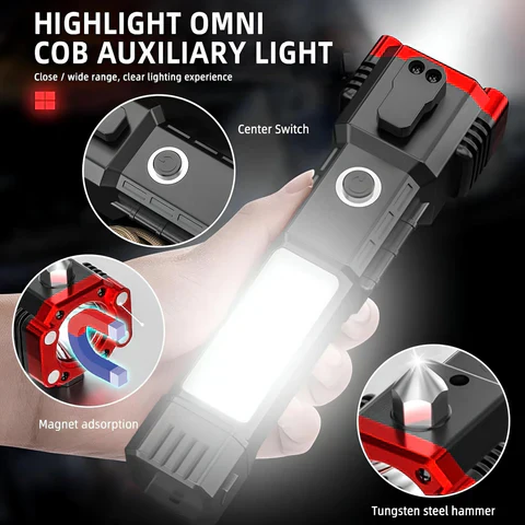 7-in-1 Emergency Multi-Tool Hammer with Built-In LED Torch - Image 3