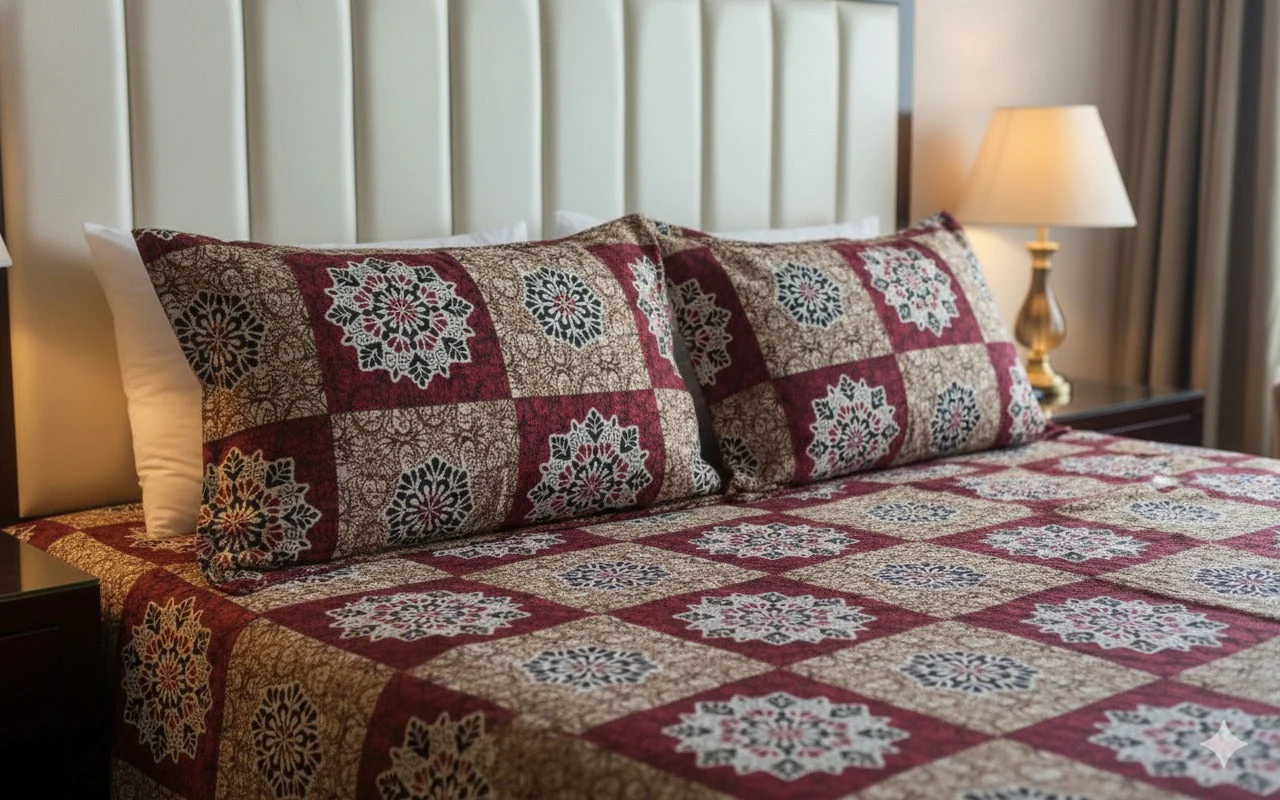 Soft Cotton Double Bedsheet Set with 2 Pillow Covers - Image 3