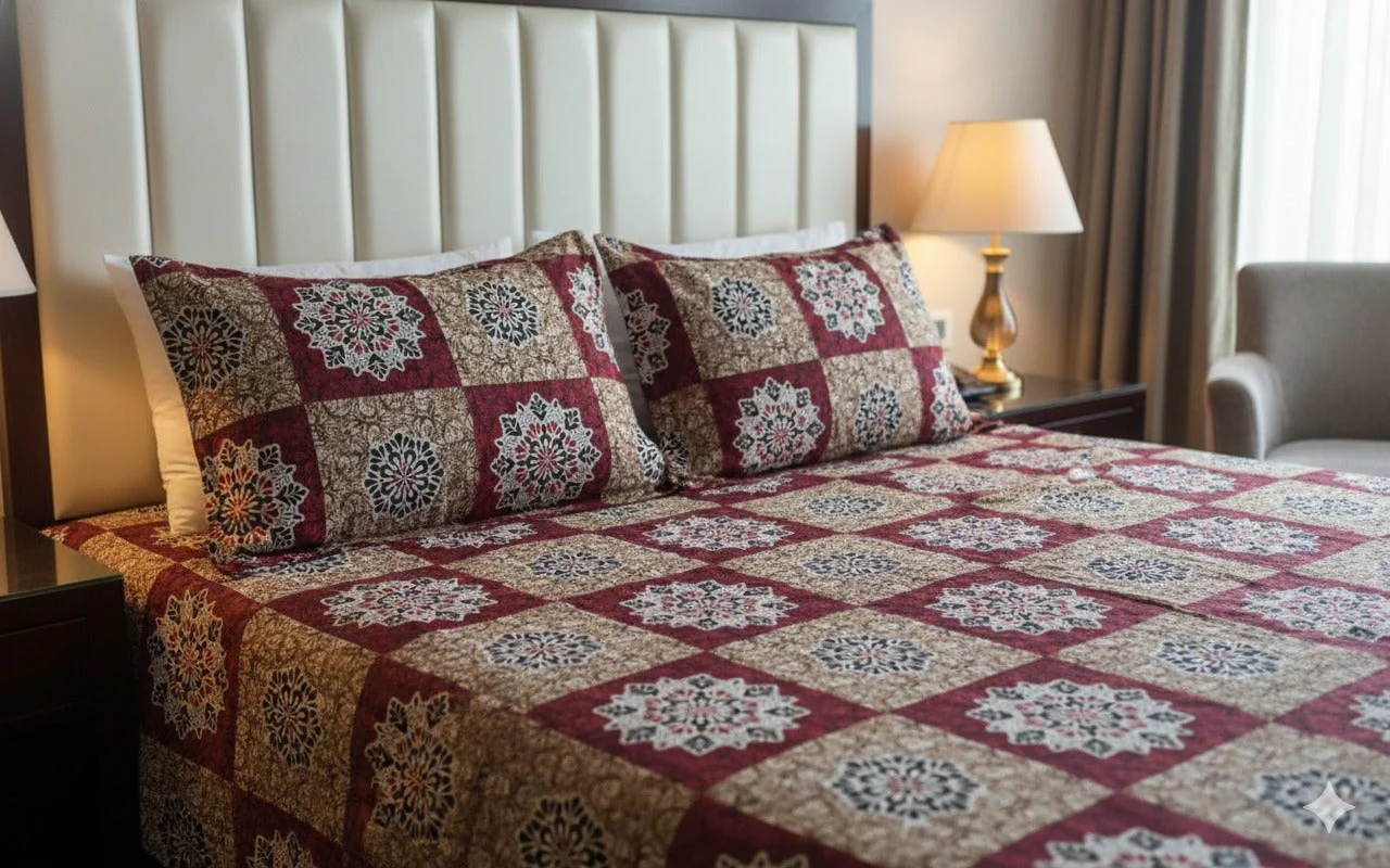 Soft Cotton Double Bedsheet Set with 2 Pillow Covers - Image 5