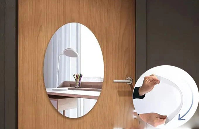 Crystal View Oval Decorative Wall Mirror with Modern Finish - Image 3