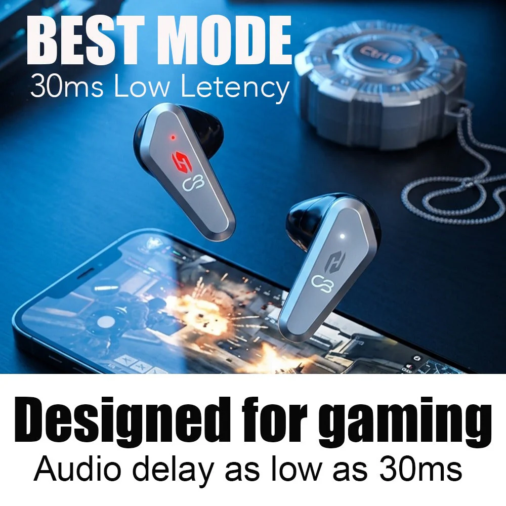 Ctrl8 Wireless Earbuds Semi-in-ear Design TWS Earphones with Stereo Sound Ultra-Low Latency & Colorful Ambient Lights - Image 2