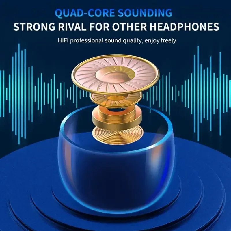 Wireless Watch Earpods With Charging Inbuilt Powerbank With Free Golden Analog Watch - Image 3